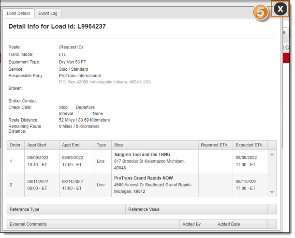 View Load Details