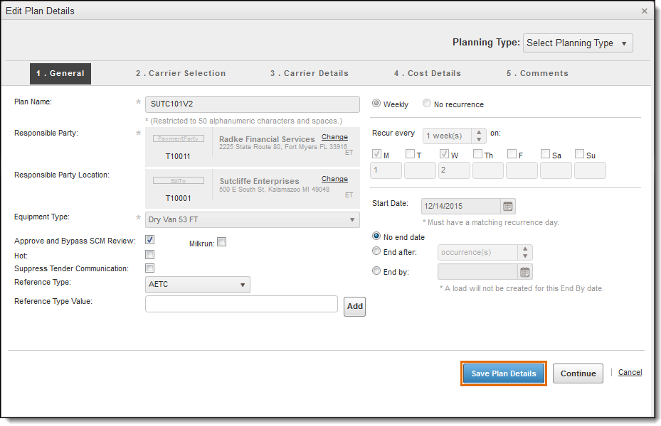Logischer Serve Rplan Edit or Cancel A Logistics Plan